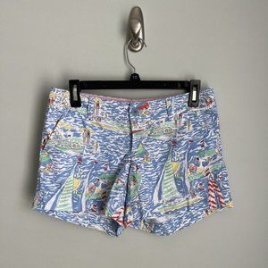 Lilly Pulitzer Callahan Get Nauti Sailboat Print Shorts Beach Nautical